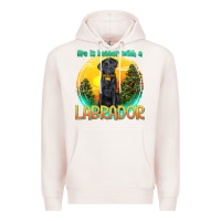 Pale Pink life is better with a labrador Premium Hoodie - texasbilliewilder