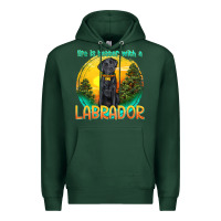 Sports Green life is better with a labrador Premium Hoodie - texasbilliewilder