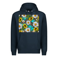 Navy Daisy and sunflower Premium Hoodie - RanaPortraitStore