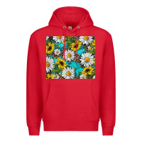 Red Daisy and sunflower Premium Hoodie - RanaPortraitStore