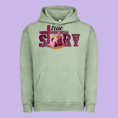 Urban Hoodie Pink Christmas true story holy family