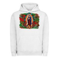 Pigment Lunar Rock Mexican Flag Lady Of Guadalupe Distressed Backgrou Urban Hoodie - RanaPortraitStore