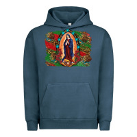 Pigment Midnight Navy Mexican Flag Lady Of Guadalupe Distressed Backgrou Urban Hoodie - RanaPortraitStore