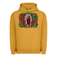 Pigment Peanut Butter Mexican Flag Lady Of Guadalupe Distressed Backgrou Urban Hoodie - RanaPortraitStore