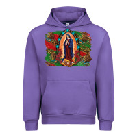 Tulip Mexican Flag Lady Of Guadalupe Distressed Backgrou Urban Hoodie - RanaPortraitStore