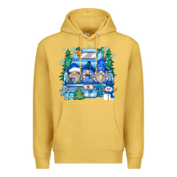 Antique Gold snowman gnome truck Premium Hoodie - Zillion Design Studio