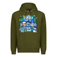 Army Green snowman gnome truck Premium Hoodie - Zillion Design Studio