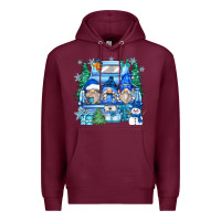 Burgundy snowman gnome truck Premium Hoodie - Zillion Design Studio