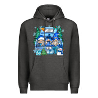 Charcoal Heather snowman gnome truck Premium Hoodie - Zillion Design Studio