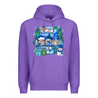 Purple snowman gnome truck Premium Hoodie - Zillion Design Studio