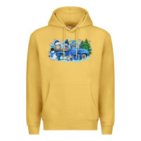 Antique Gold snow gnome truck Premium Hoodie - Zillion Design Studio