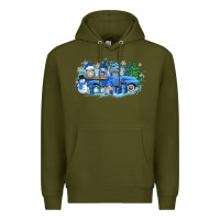 Army Green snow gnome truck Premium Hoodie - Zillion Design Studio