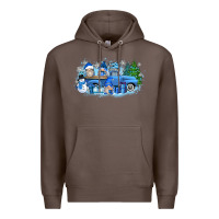 Coffee snow gnome truck Premium Hoodie - Zillion Design Studio