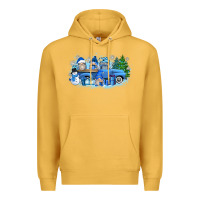 Mustard snow gnome truck Premium Hoodie - Zillion Design Studio