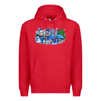Red snow gnome truck Premium Hoodie - Zillion Design Studio
