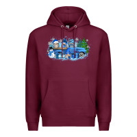 Burgundy snow gnome truck Premium Hoodie - Zillion Design Studio