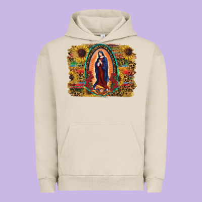 Urban Hoodie Sunflower Lady Of Guadalupe Distressed Background