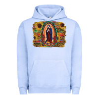 Pigment Grape Ice Sunflower Lady Of Guadalupe Distressed Background Urban Hoodie - RanaPortraitStore