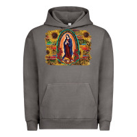 Pigment Tornado Sunflower Lady Of Guadalupe Distressed Background Urban Hoodie - RanaPortraitStore