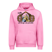 Fuchsia Pink With God All Things Are Possible Urban Hoodie - RanaPortraitStore
