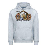 Heather Grey With God All Things Are Possible Urban Hoodie - RanaPortraitStore