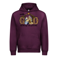 Mauve Wine With God All Things Are Possible Urban Hoodie - RanaPortraitStore