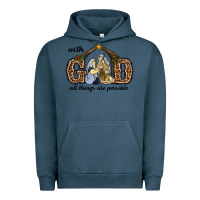 Pigment Midnight Navy With God All Things Are Possible Urban Hoodie - RanaPortraitStore