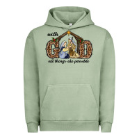 Pigment Oil Green With God All Things Are Possible Urban Hoodie - RanaPortraitStore