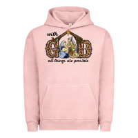 Pigment Salmon With God All Things Are Possible Urban Hoodie - RanaPortraitStore