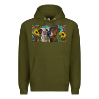 Army Green Heifers With Sunflowers And Leopard Premium Hoodie - RanaPortraitStore