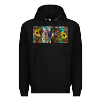 Black Heifers With Sunflowers And Leopard Premium Hoodie - RanaPortraitStore