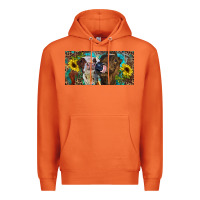 Carrot Heifers With Sunflowers And Leopard Premium Hoodie - RanaPortraitStore