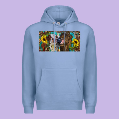 Premium Hoodie Heifers With Sunflowers And Leopard
