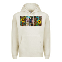 Oatmeal Heather Heifers With Sunflowers And Leopard Premium Hoodie - RanaPortraitStore