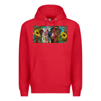 Red Heifers With Sunflowers And Leopard Premium Hoodie - RanaPortraitStore