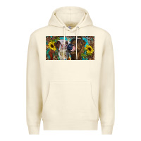 Sandshell Heifers With Sunflowers And Leopard Premium Hoodie - RanaPortraitStore