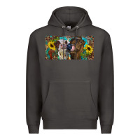 Smoke Heifers With Sunflowers And Leopard Premium Hoodie - RanaPortraitStore