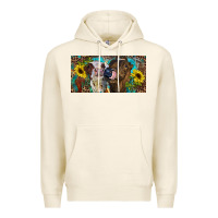Tofu Heifers With Sunflowers And Leopard Premium Hoodie - RanaPortraitStore