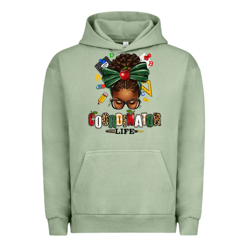 Educational Coordinator Life Afro Messy Bun Urban Hoodie by texasbilliewilder | Teevron