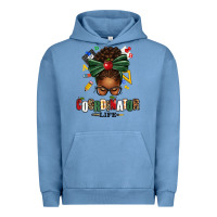 Pigment Pebble Blue educational coordinator life afro messy bun Urban Hoodie - texasbilliewilder