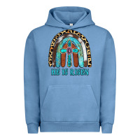 Pigment Pebble Blue He Is Risen Urban Hoodie - RanaPortraitStore