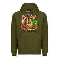 Army Green joy to the world Premium Hoodie - Zillion Design Studio