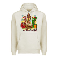 Oatmeal Heather joy to the world Premium Hoodie - Zillion Design Studio