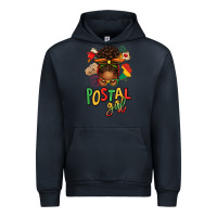 Navy juneteenth afro messy bun postal girl Urban Hoodie - texasbilliewilder