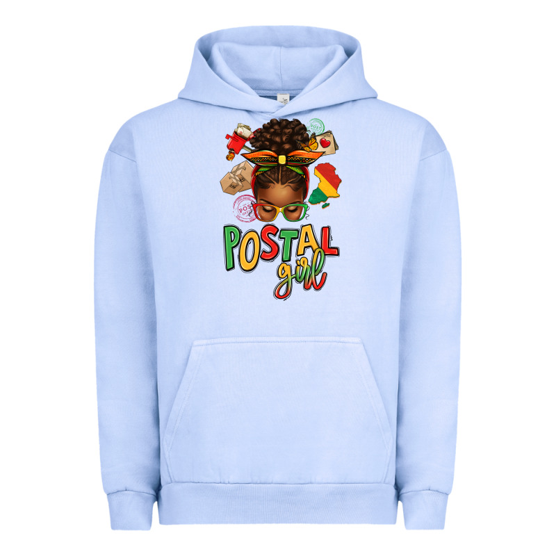 Juneteenth Afro Messy Bun Postal Girl Urban Hoodie by texasbilliewilder | Teevron