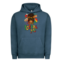 Pigment Midnight Navy juneteenth afro messy bun postal girl Urban Hoodie - texasbilliewilder