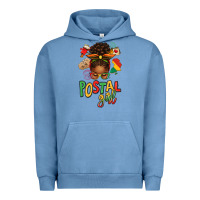 Pigment Pebble Blue juneteenth afro messy bun postal girl Urban Hoodie - texasbilliewilder