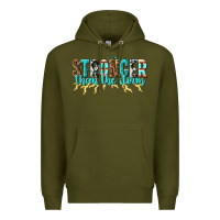 Army Green stronger than the storm Premium Hoodie - texasbilliewilder