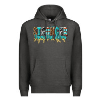 Charcoal Heather stronger than the storm Premium Hoodie - texasbilliewilder