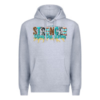Heather Grey stronger than the storm Premium Hoodie - texasbilliewilder